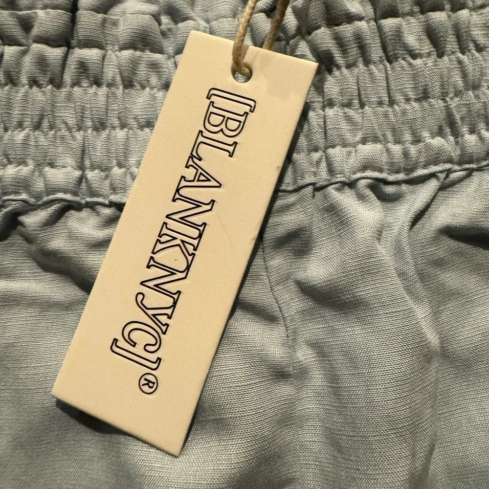 Blank NYC Linen Blend Drawstring Pull‎ On Shorts Pockets  Small Clear Sky Blue - Picture 3 of 8